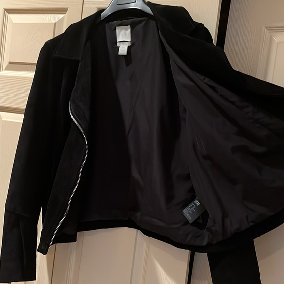 H&M Black Suede Biker Jacket, EUC - Picture 4 of 7
